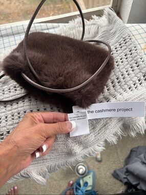 The Cashmere Project Brown Faux Fur Crossbody Bag NWT